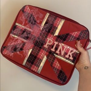 Pink Union Jack laptop case